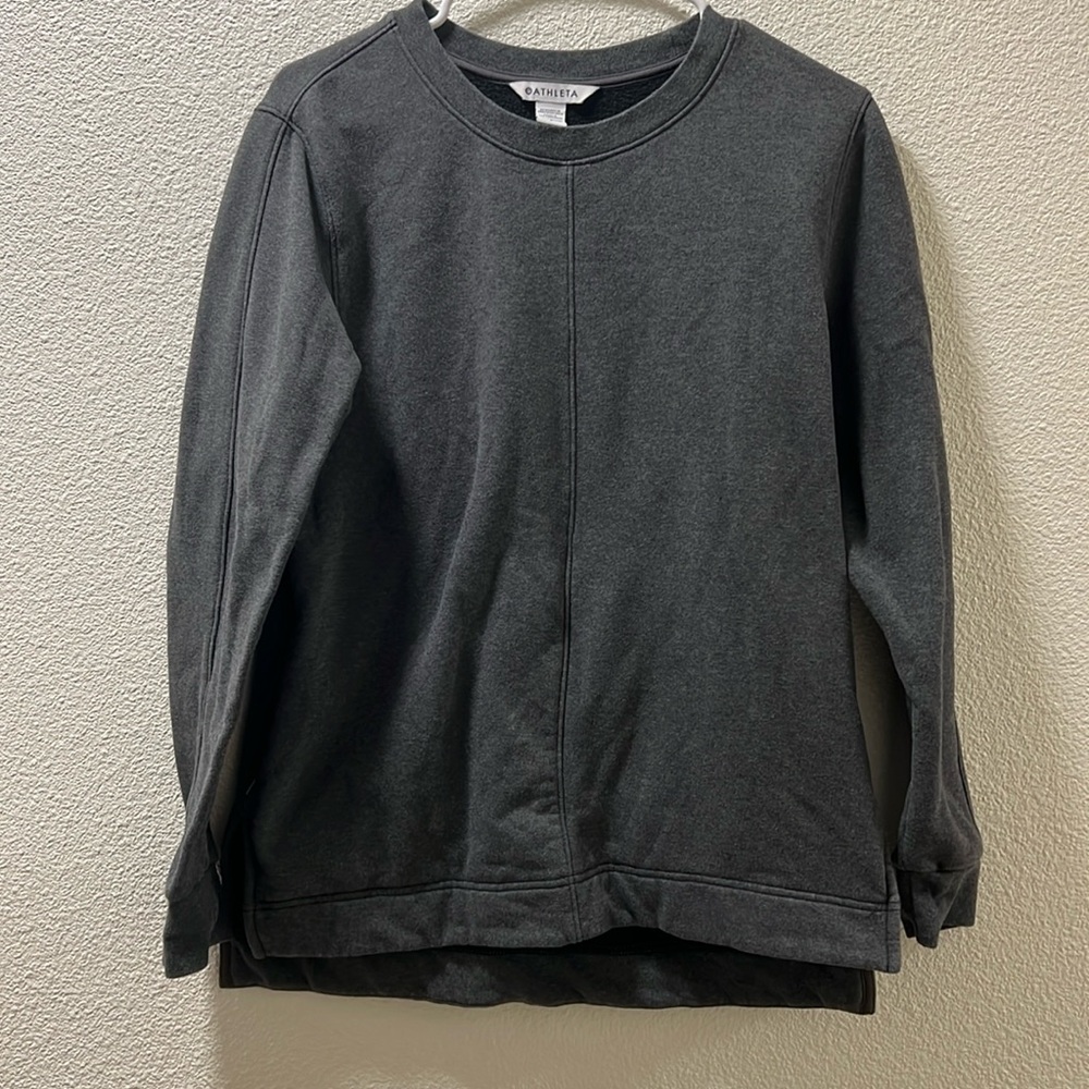 Athleta RETROPLUSH CREWNECK SWEATSHIRT Sz Small in grey